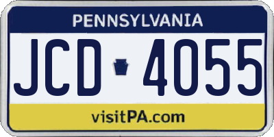 PA license plate JCD4055