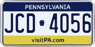 PA license plate JCD4056