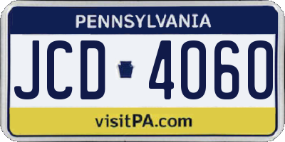 PA license plate JCD4060