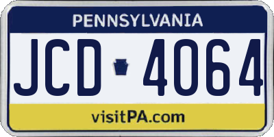 PA license plate JCD4064