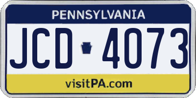 PA license plate JCD4073