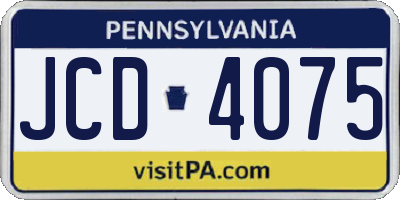 PA license plate JCD4075