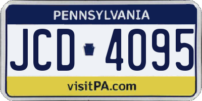 PA license plate JCD4095