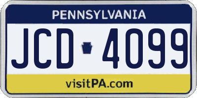 PA license plate JCD4099