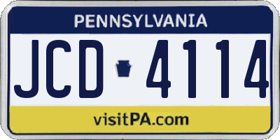 PA license plate JCD4114