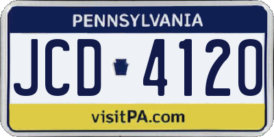 PA license plate JCD4120