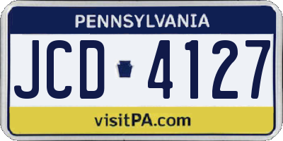 PA license plate JCD4127