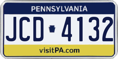 PA license plate JCD4132