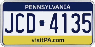 PA license plate JCD4135