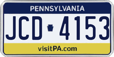 PA license plate JCD4153