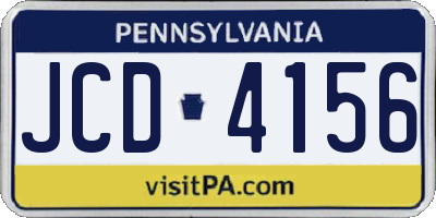 PA license plate JCD4156
