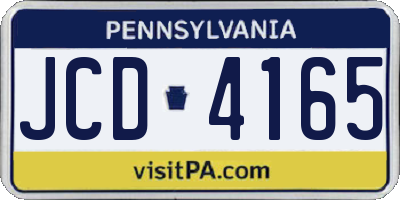 PA license plate JCD4165