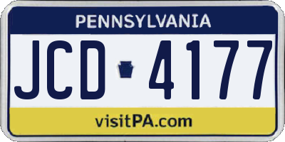 PA license plate JCD4177