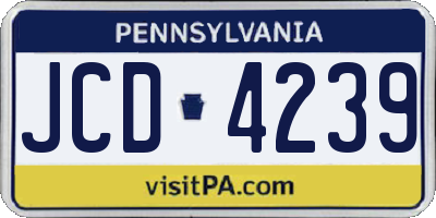 PA license plate JCD4239