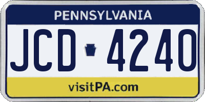 PA license plate JCD4240
