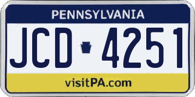 PA license plate JCD4251