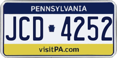 PA license plate JCD4252