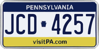 PA license plate JCD4257