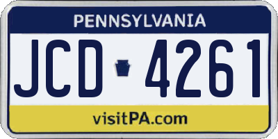 PA license plate JCD4261