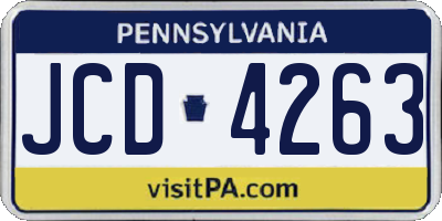 PA license plate JCD4263