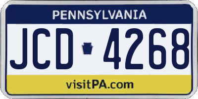 PA license plate JCD4268