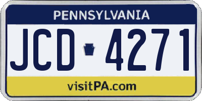 PA license plate JCD4271