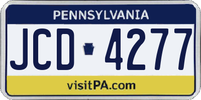 PA license plate JCD4277