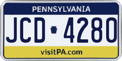 PA license plate JCD4280