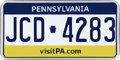 PA license plate JCD4283