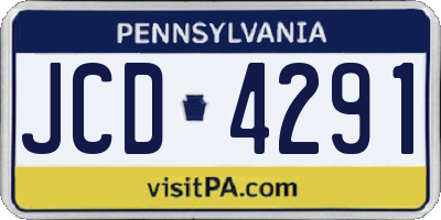PA license plate JCD4291