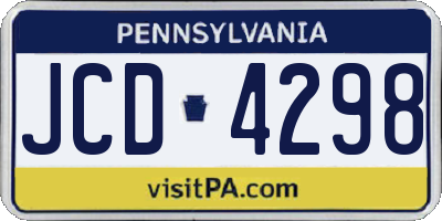 PA license plate JCD4298