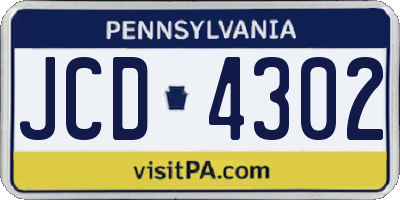 PA license plate JCD4302