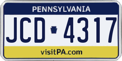 PA license plate JCD4317