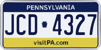 PA license plate JCD4327