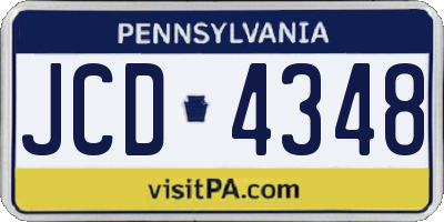PA license plate JCD4348