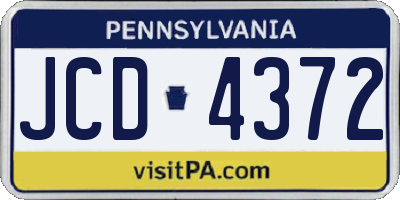 PA license plate JCD4372