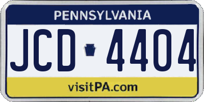 PA license plate JCD4404