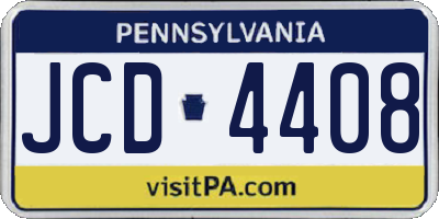 PA license plate JCD4408