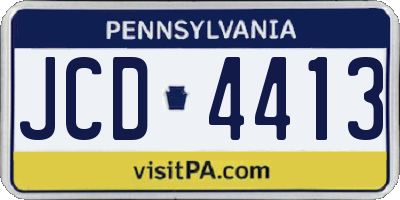 PA license plate JCD4413