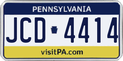 PA license plate JCD4414