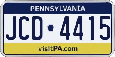 PA license plate JCD4415