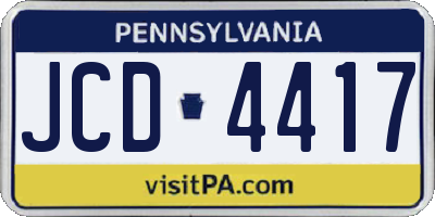 PA license plate JCD4417