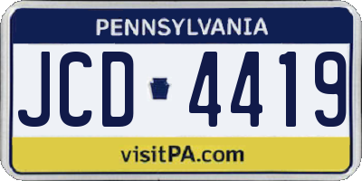 PA license plate JCD4419