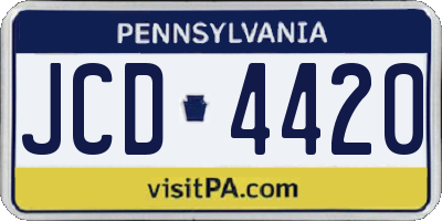 PA license plate JCD4420