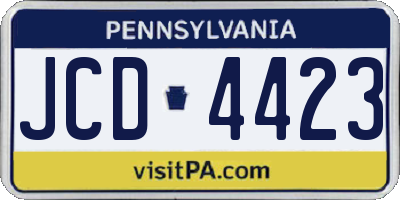 PA license plate JCD4423
