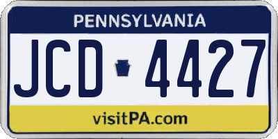 PA license plate JCD4427