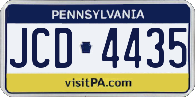 PA license plate JCD4435