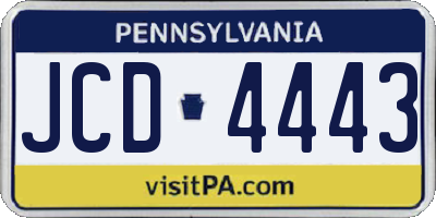 PA license plate JCD4443