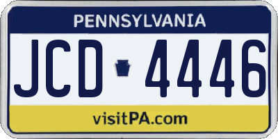 PA license plate JCD4446