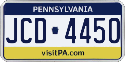 PA license plate JCD4450